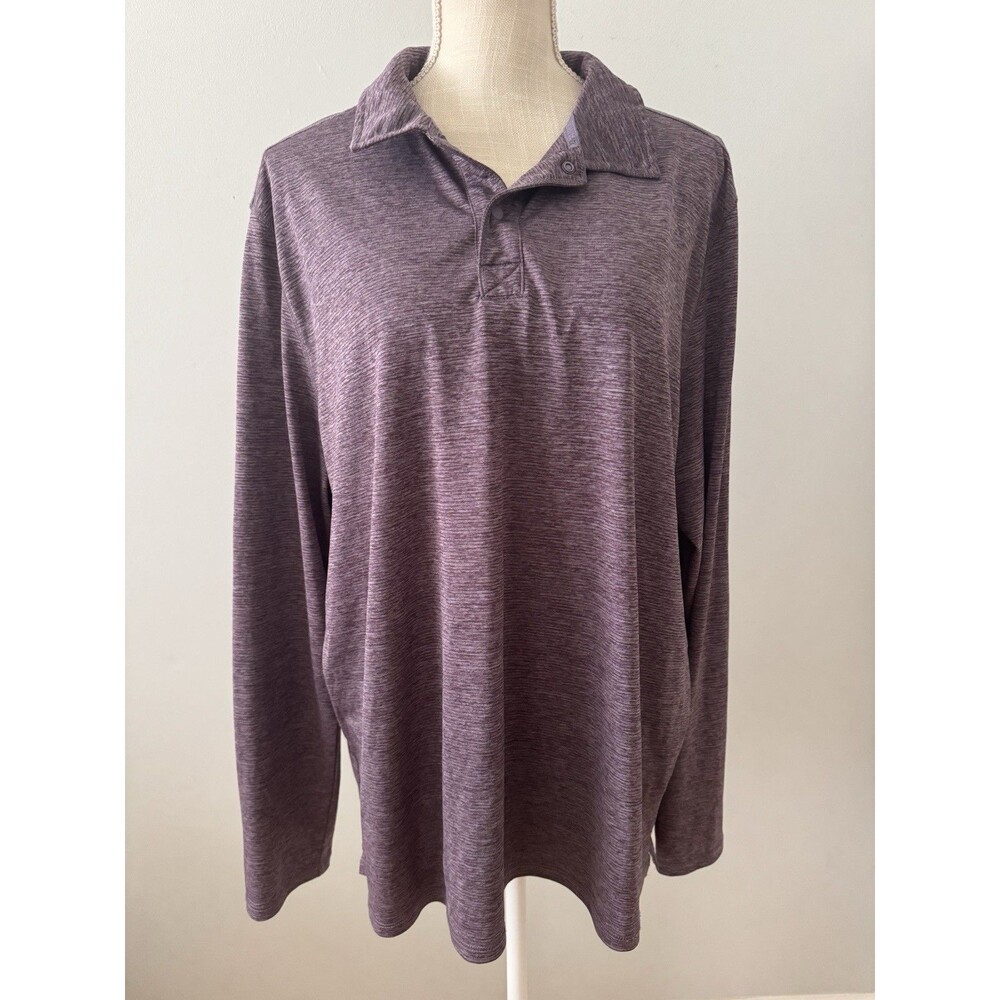 L.L.Bean Men's Ultralight Adventure Polo Long-Sleeve in Purple Size XL Reg